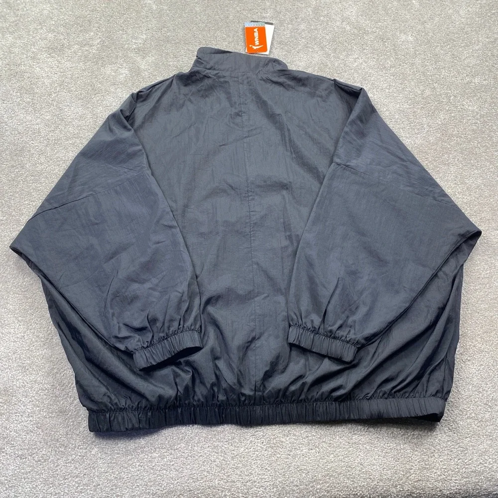 Nike WNBA Track Jacket Womens XL Black Oversized Full Zip Mesh Lined Nylon